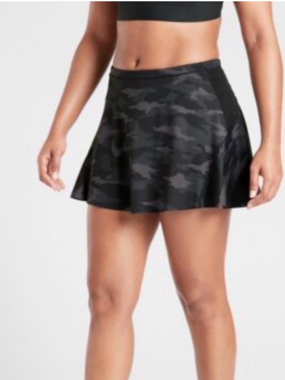 Athleta Black & Gray Camo Match Point Tennis Skirt